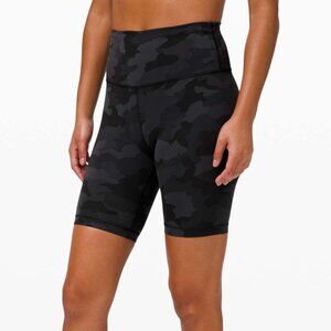 lululemon Wunder Train High Rise Short 8" in Heritage 365 Camo Deep Coal Multi